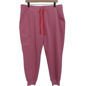 FIGS Womens Sz XL Chalk Pink Zamora Jogger Scrub Pants Healthcare Wear
